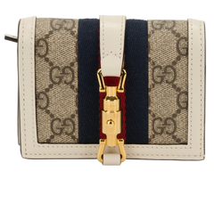 Gucci Jackie 1961 Card Case Wallet, Canvas, Multi, B/DB, 3*